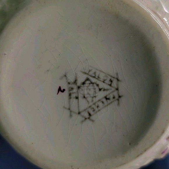 Avalon Faience Majolica Creamer/Sugar Haynes c1880 - Picture 12 of 12